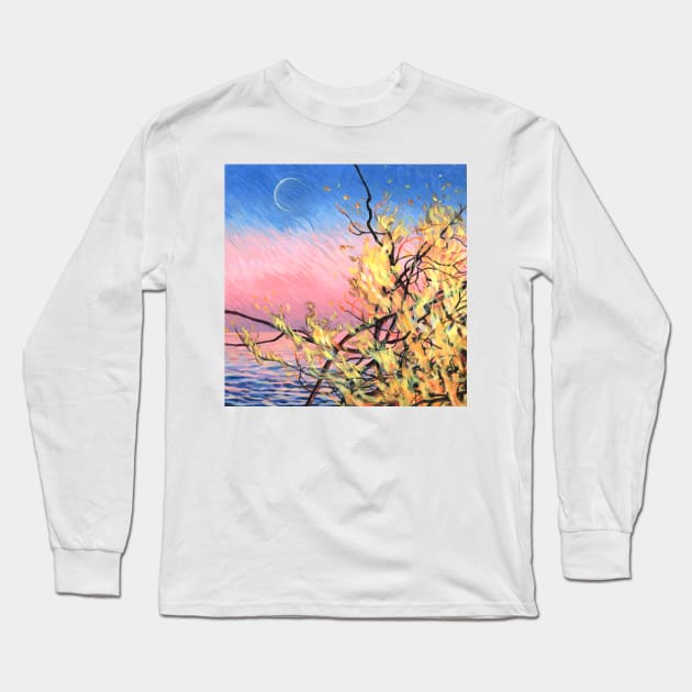 New Moon Long Sleeve T-Shirt by maggiehenryart